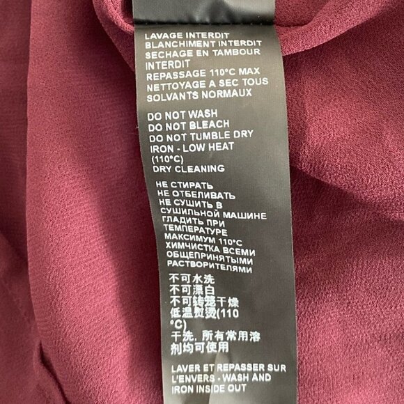 THE Kooples Burgundy Mini Velvet Dress Silk Blend Size M - Picture 13 of 16